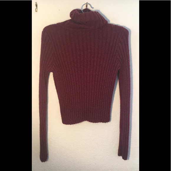 Hollister Sweaters - Maroon Long Sleeve Crop Turtleneck